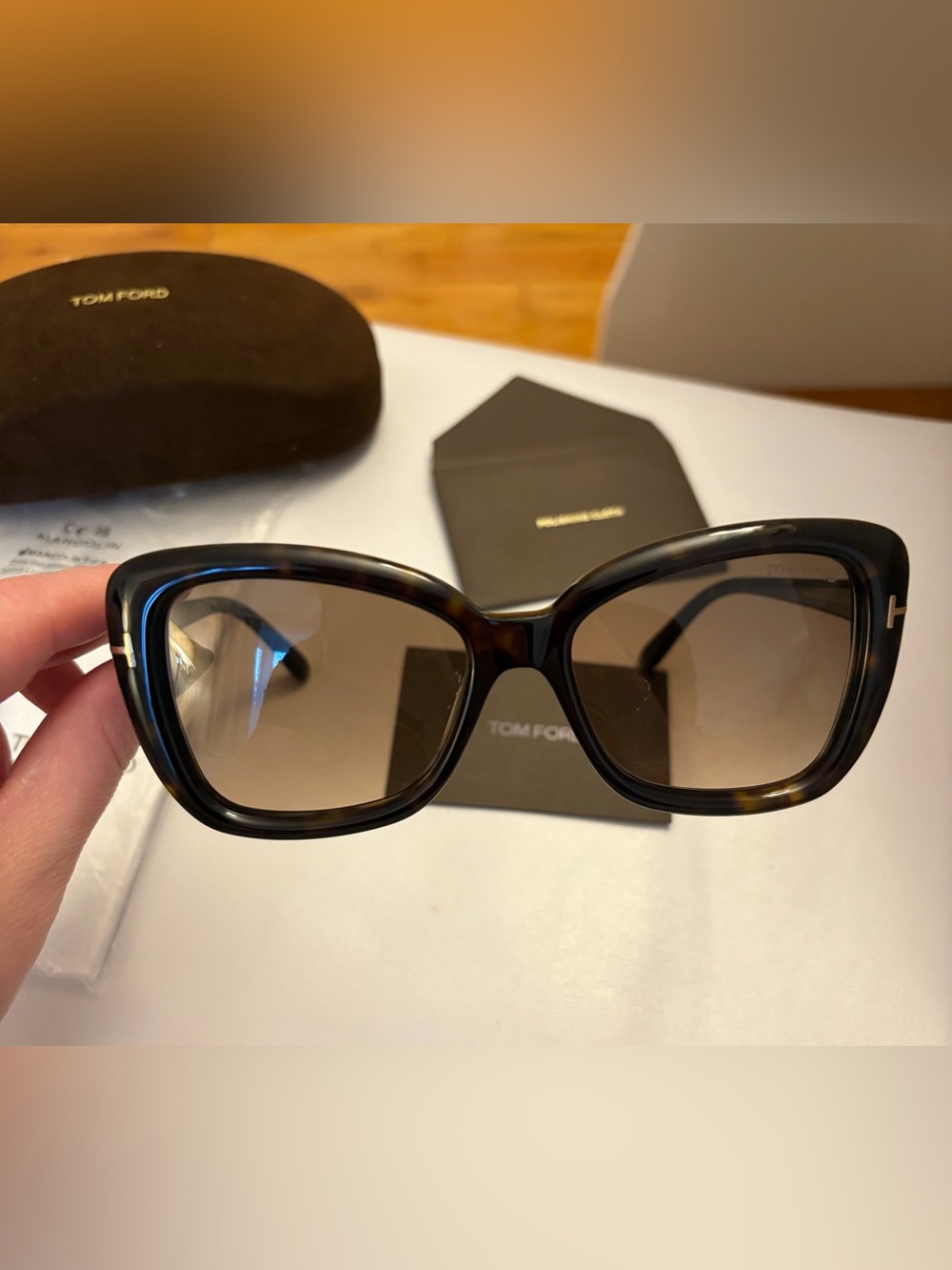 Tom Ford FT1008 52F Maeve Butterfly Sunglasses - Dark Havana/Brown